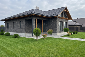 Фасад приватного будинку з цегли Brickland Anthracite  фото