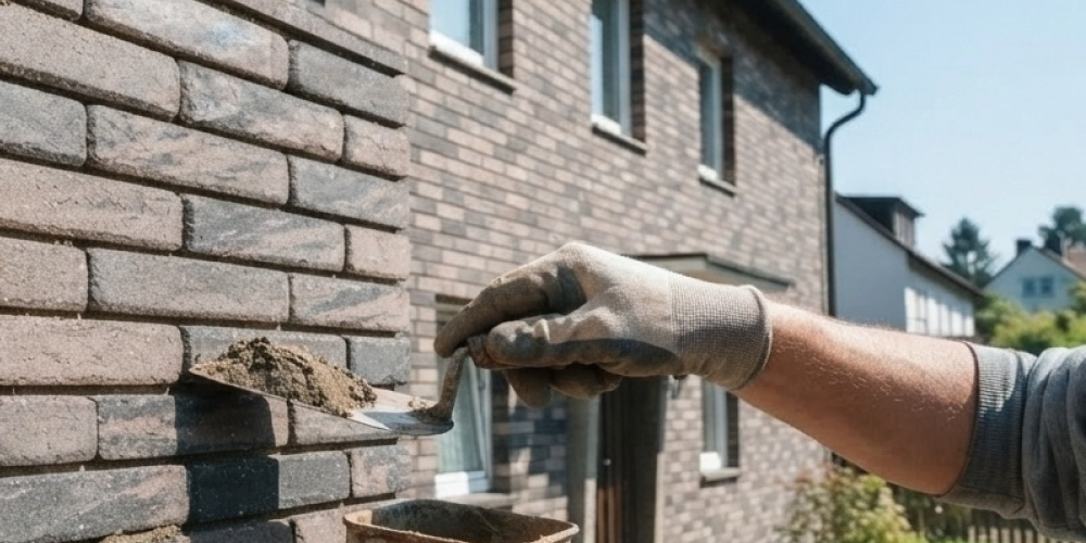 Затирка швів фасадної плитки після висихання клею