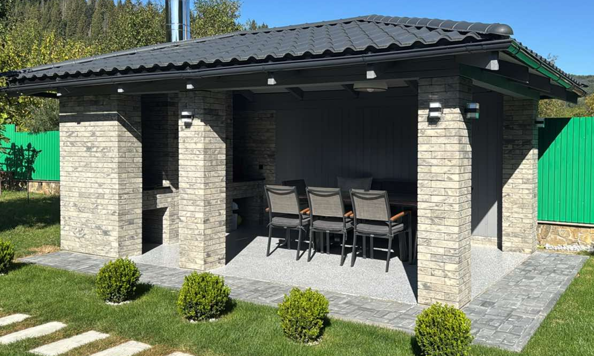 Зона відпочинку з облицювальної цегли Brickland Anthracite Light